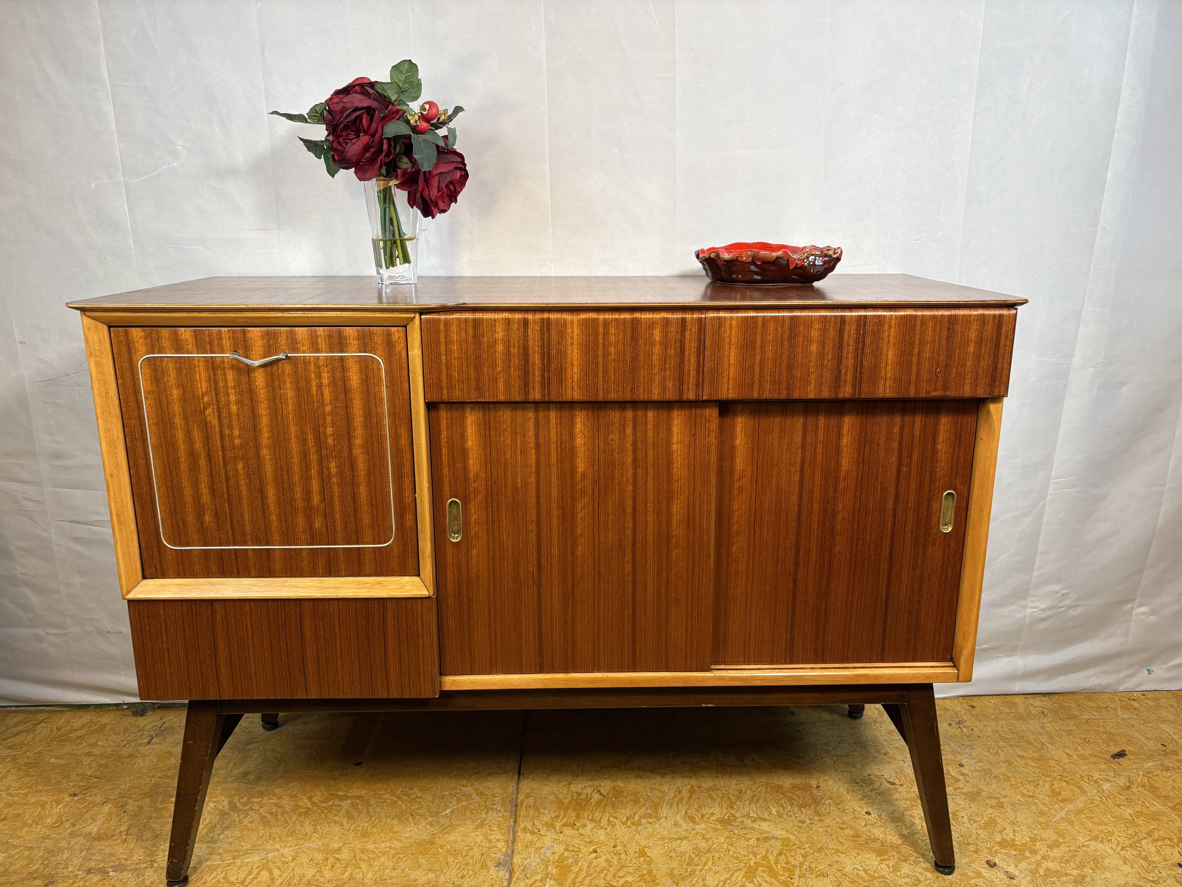 Mid-Century Retro Vintage Teak Cocktail Credenza / Sideboard by Beautility