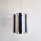 Rare blue and white 'Mexico' pendant lamp by Yki Nummi for Orno, 1960s
