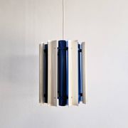 Rare blue and white 'Mexico' pendant lamp by Yki Nummi for Orno, 1960s