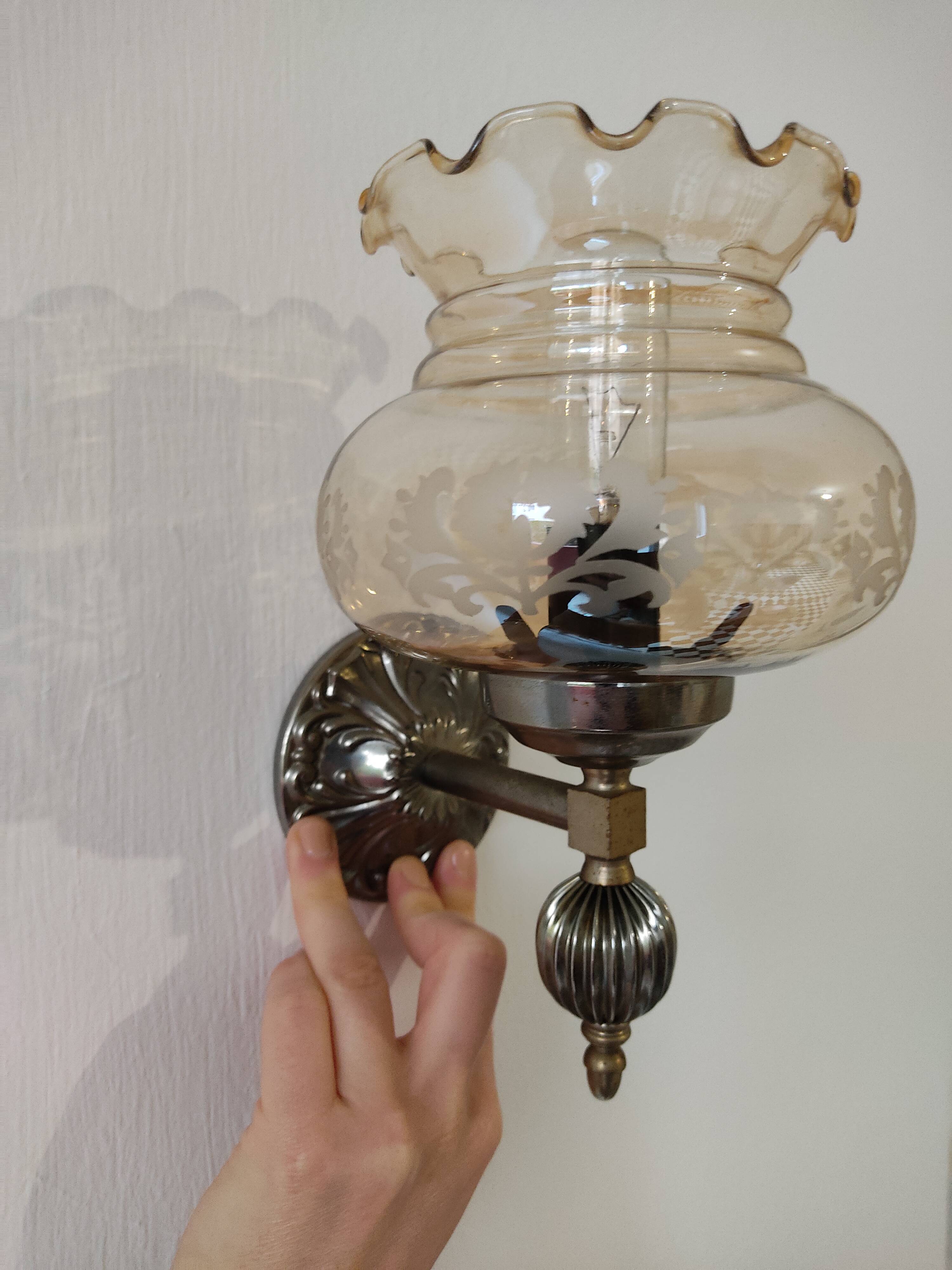 Vintage glass wall lamp