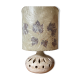 Vintage openwork ceramic lamp and lampshade in dried flowers 70