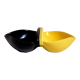 Double two-tone ramekins black yellow 50s