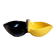 Double two-tone ramekins black yellow 50s