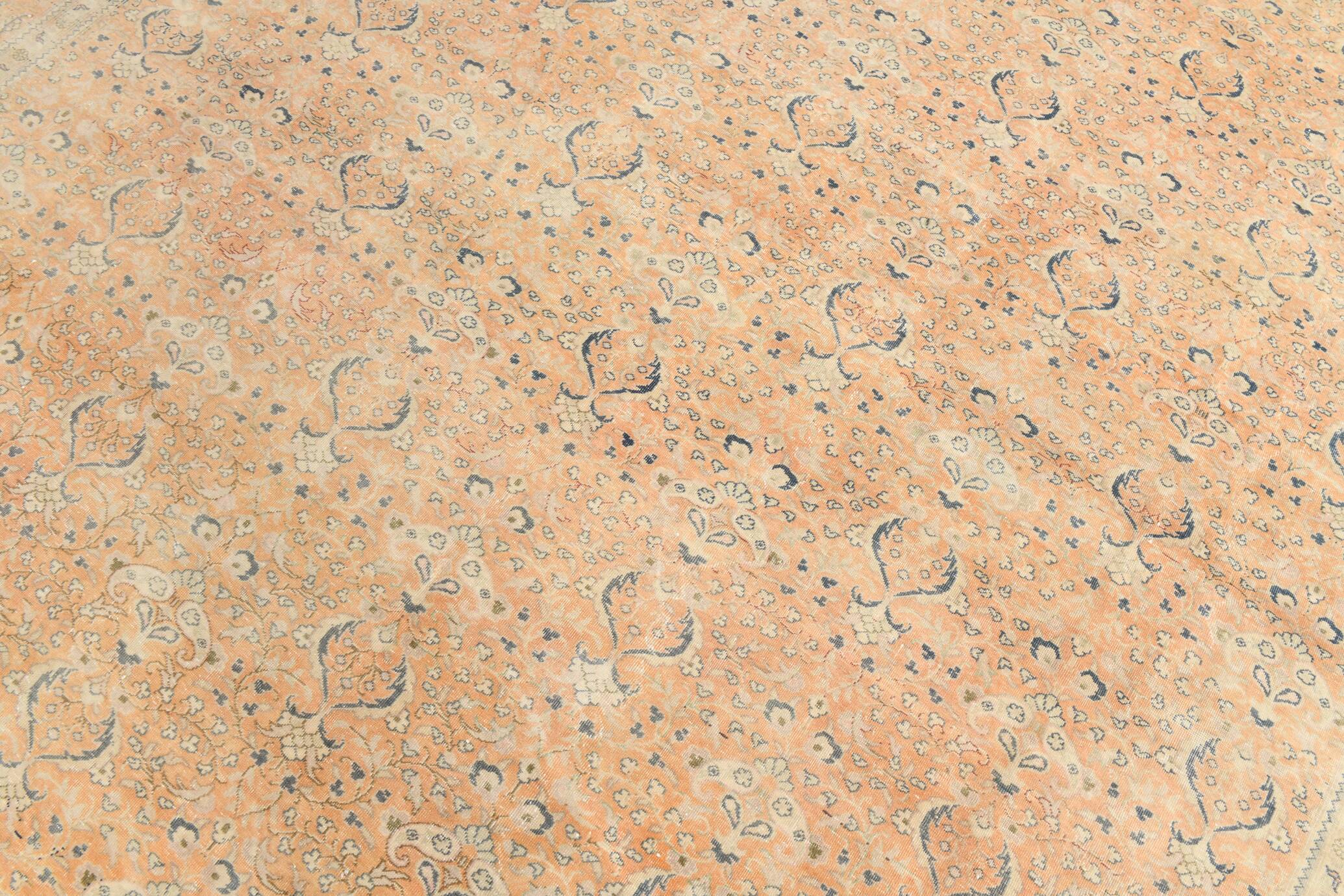 Grand Tapis Vintage Saumon et Beige, Motifs Classiques, 298x400 Cm