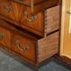 Vintage buffet display cabinet circa 1940 in flame mahogany and satinwood.