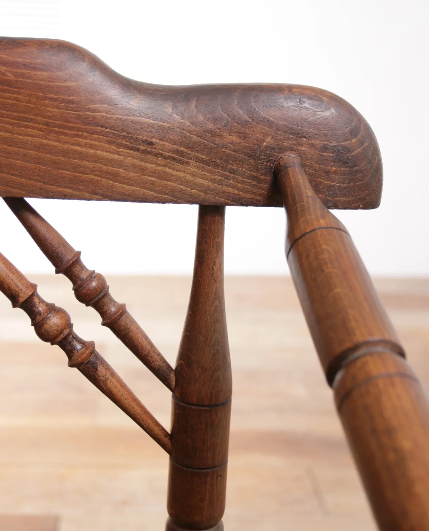 Rare antique Dutch oak armchair with rush seat