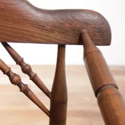 Rare antique Dutch oak armchair with rush seat