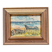 Original Swedish Oil on Panel – 'At the Sea' by Stig Alan – Vintage & Framed