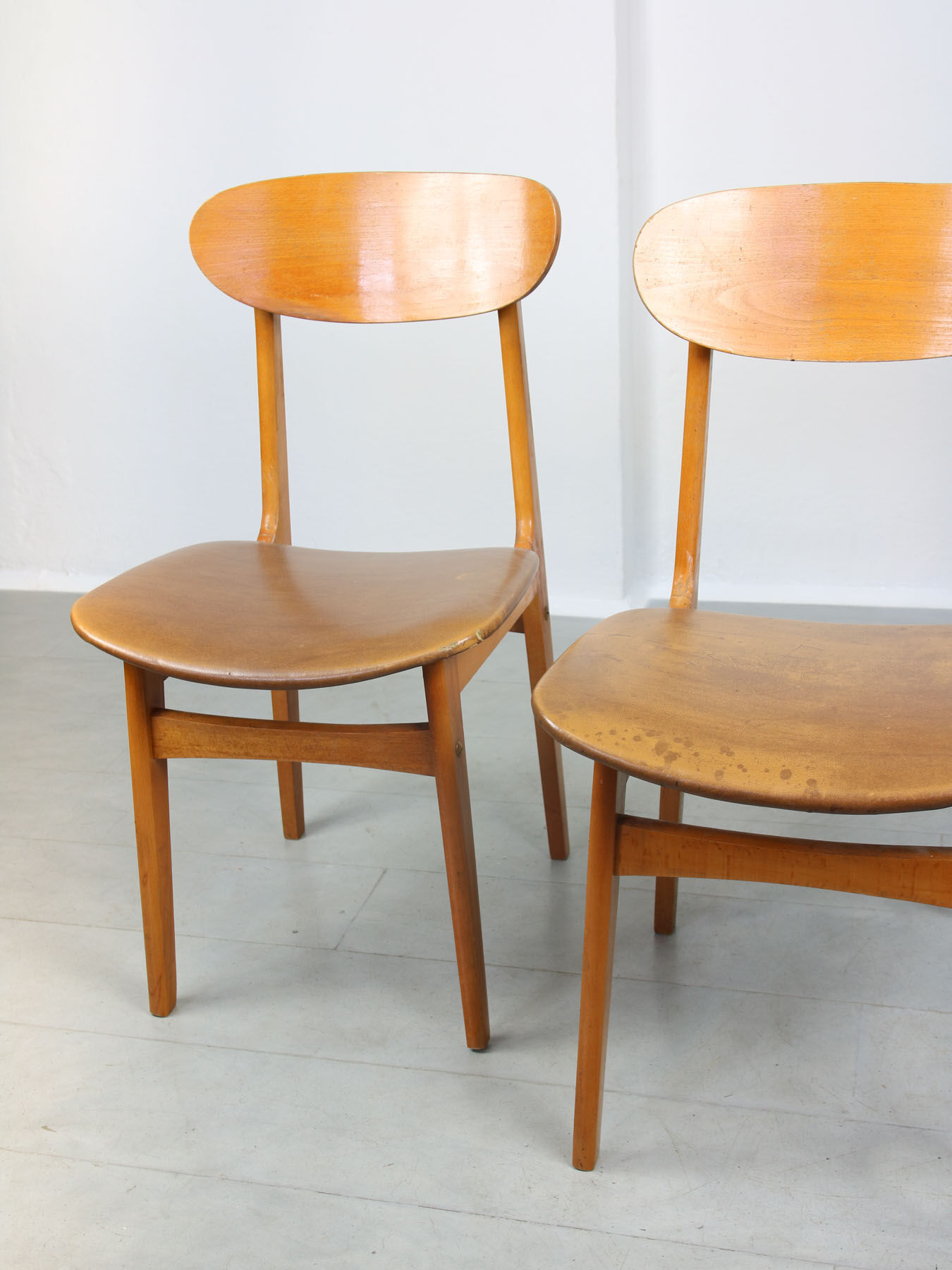 Vintage Italian Leatherette Dining Chairs, set of 3