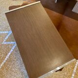 Coffee table in wood and chrome metal from the 70s