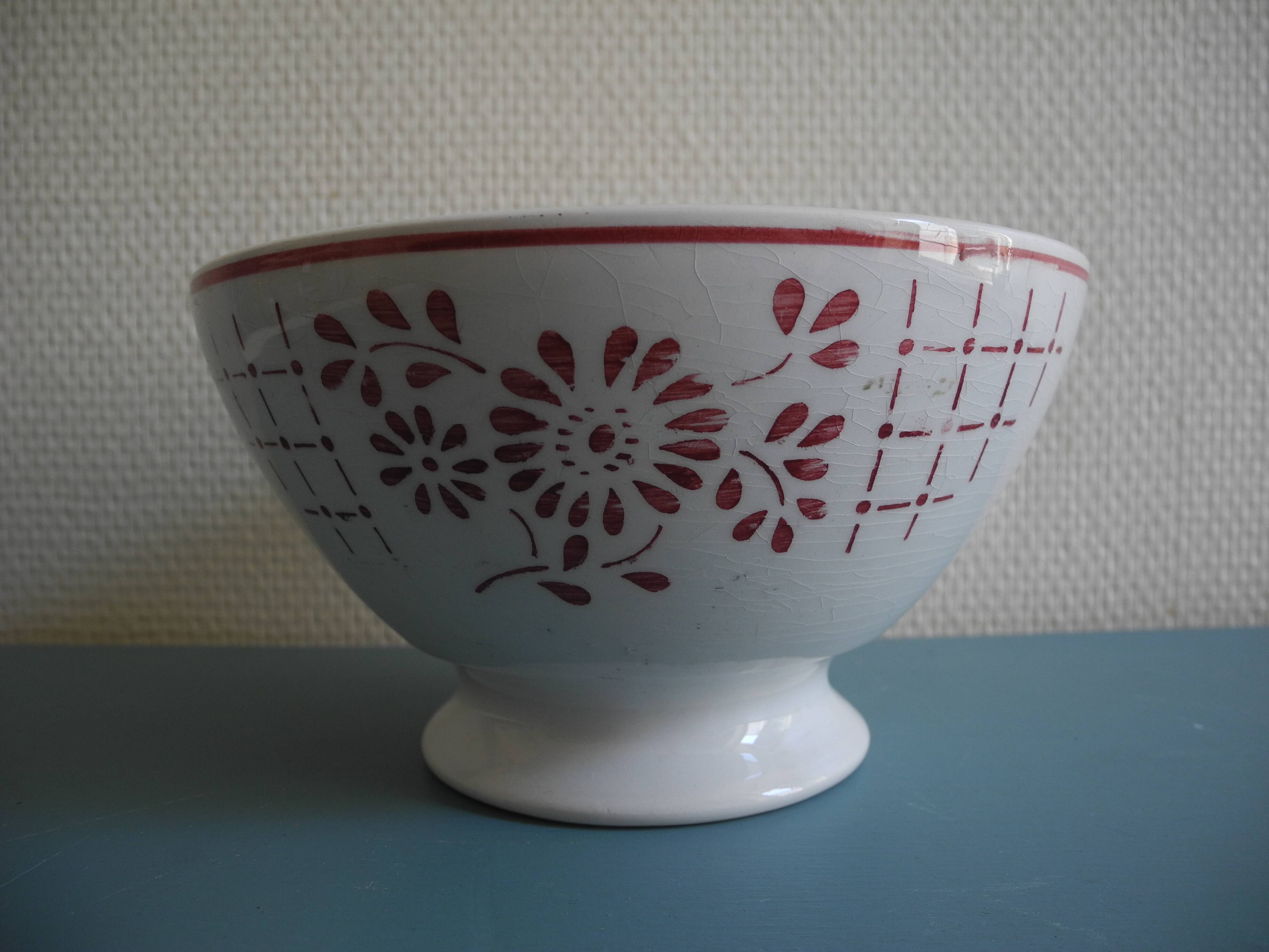 large antique French bowl