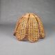 Flower suspension in braided rattan and vintage openwork