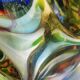 Large Makora handmade glass vase from the 70s