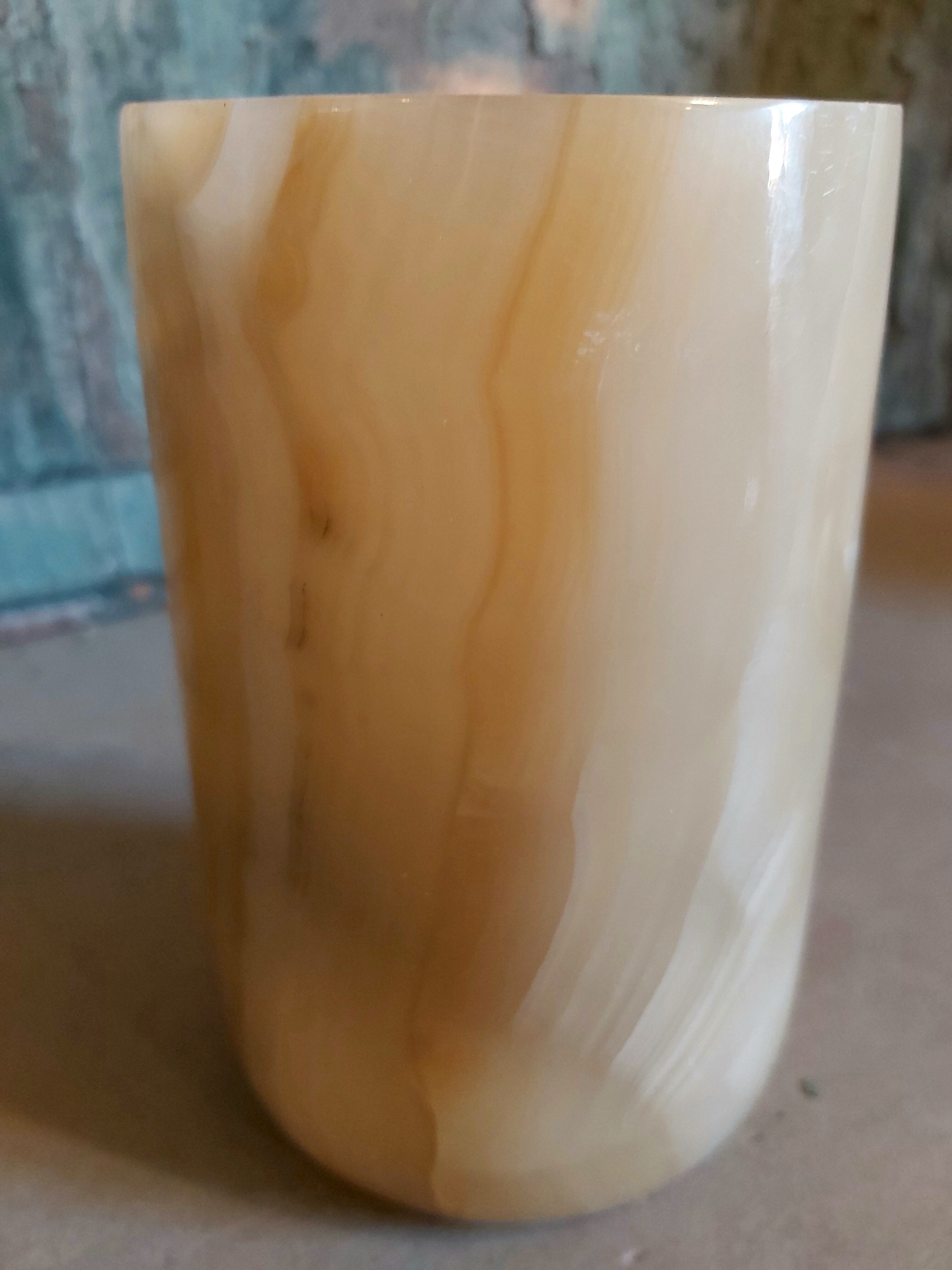 Vase onix jaune vintage de français