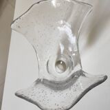 Bubbled glass handkerchief vase