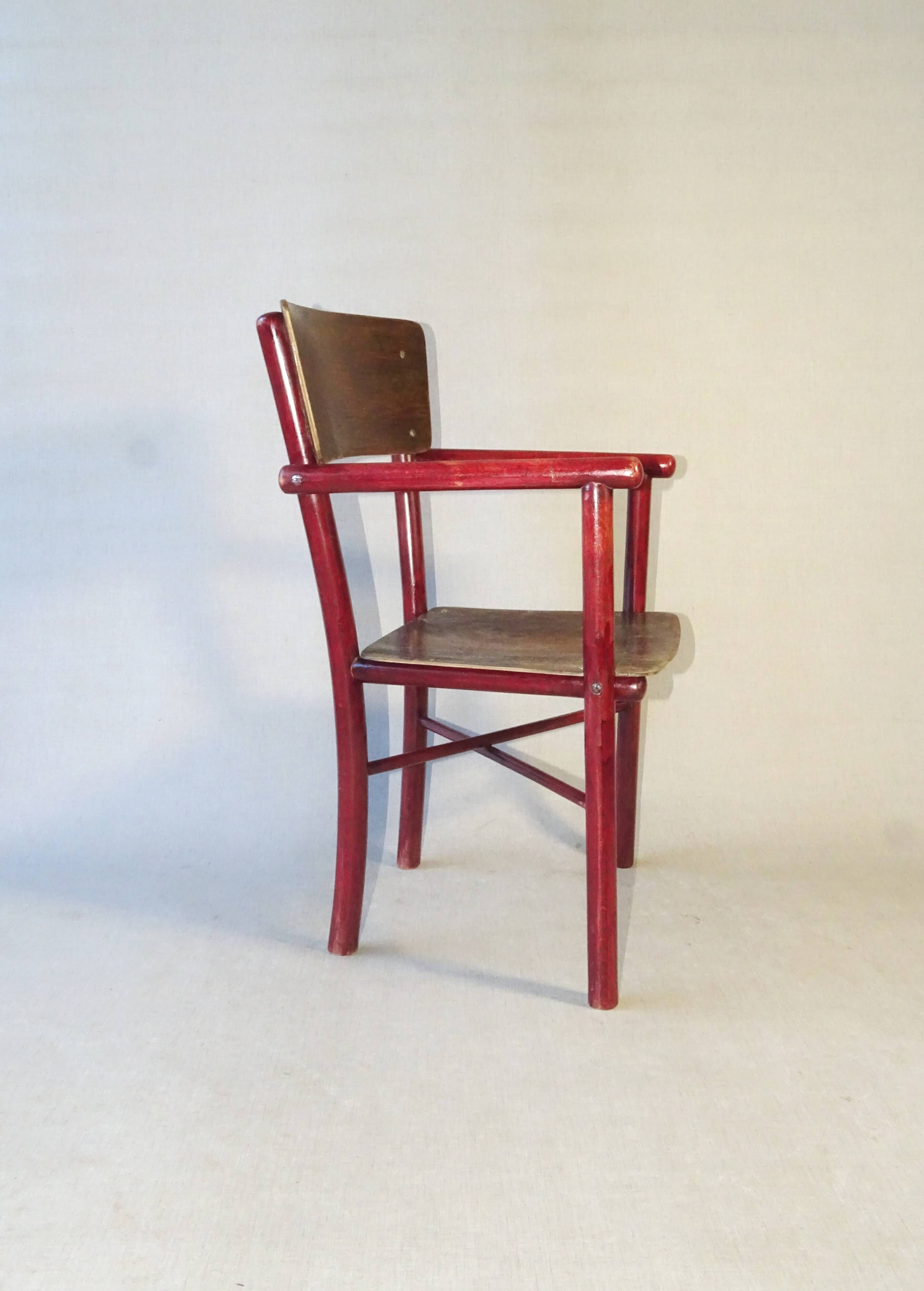 Thonet armchair for children No. Z10/F, 1925. Full Art Deco.