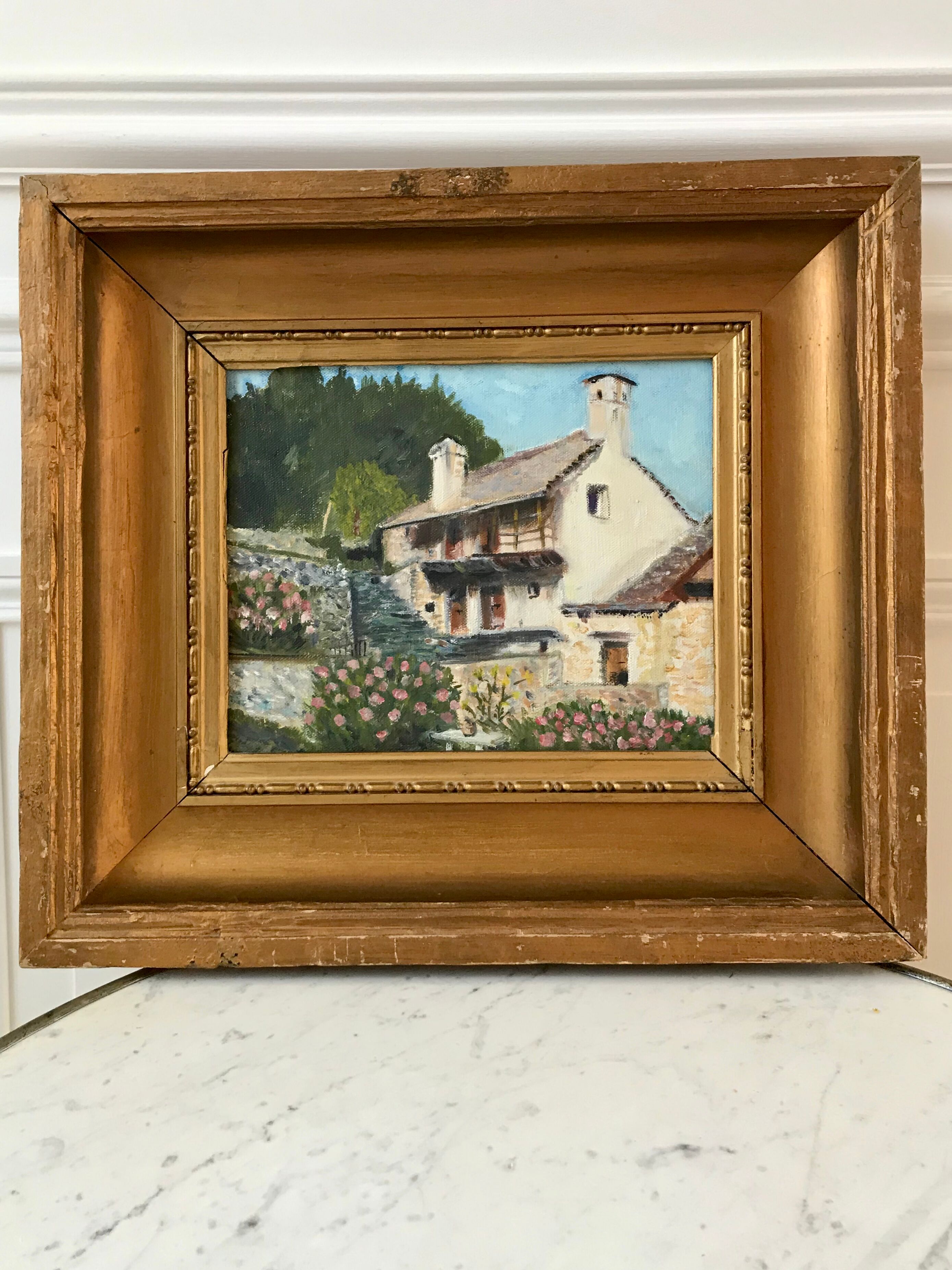 Table / vintage canvas country