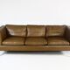 1970s brown leather sofa by Vejen Polstermøbelfabrik