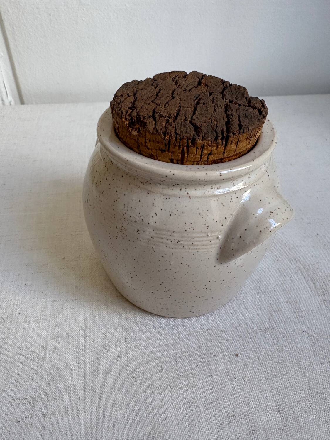 Speckled stoneware pot