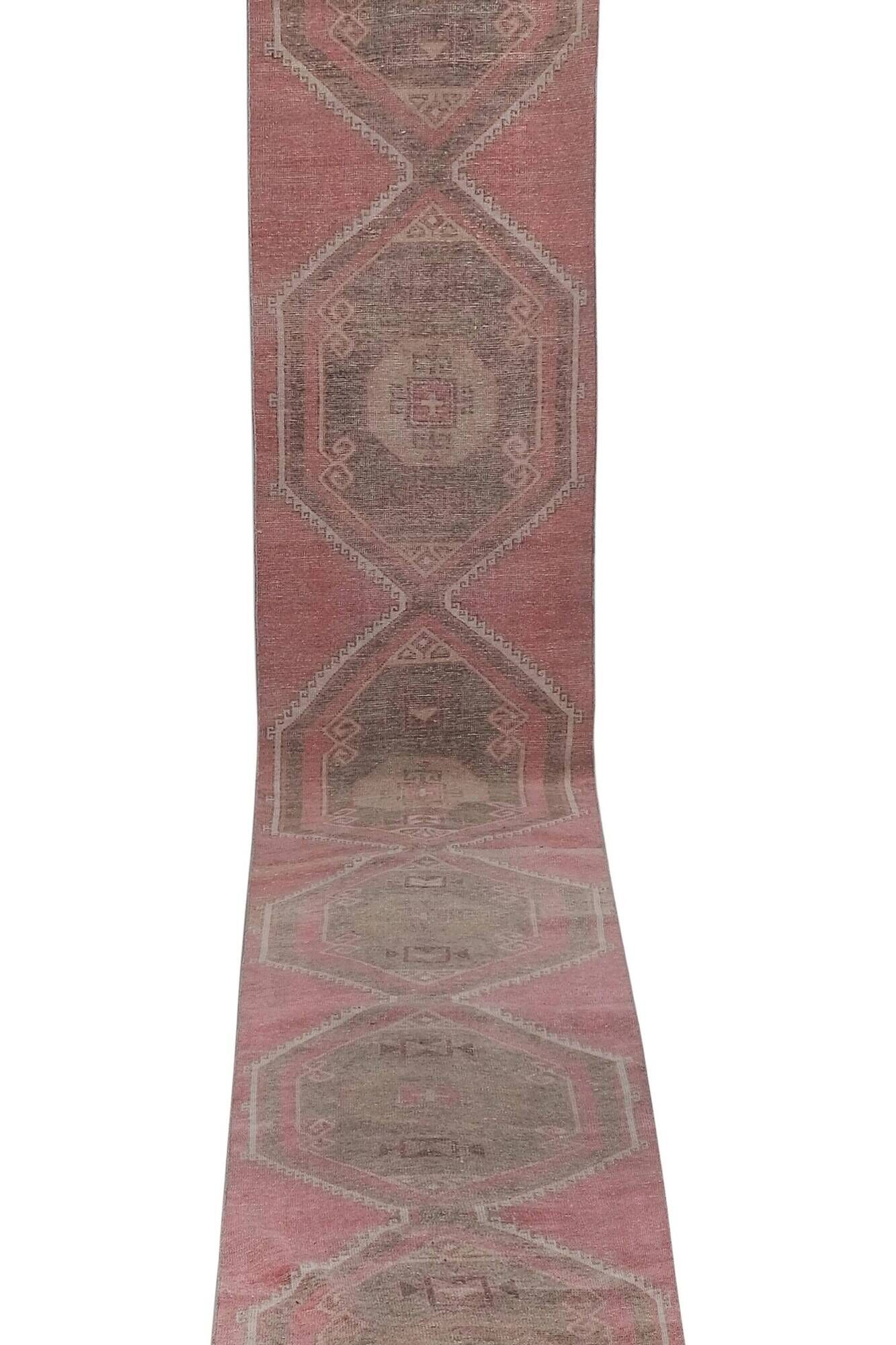 Vintage Turkish hallway rug 91x723 cm