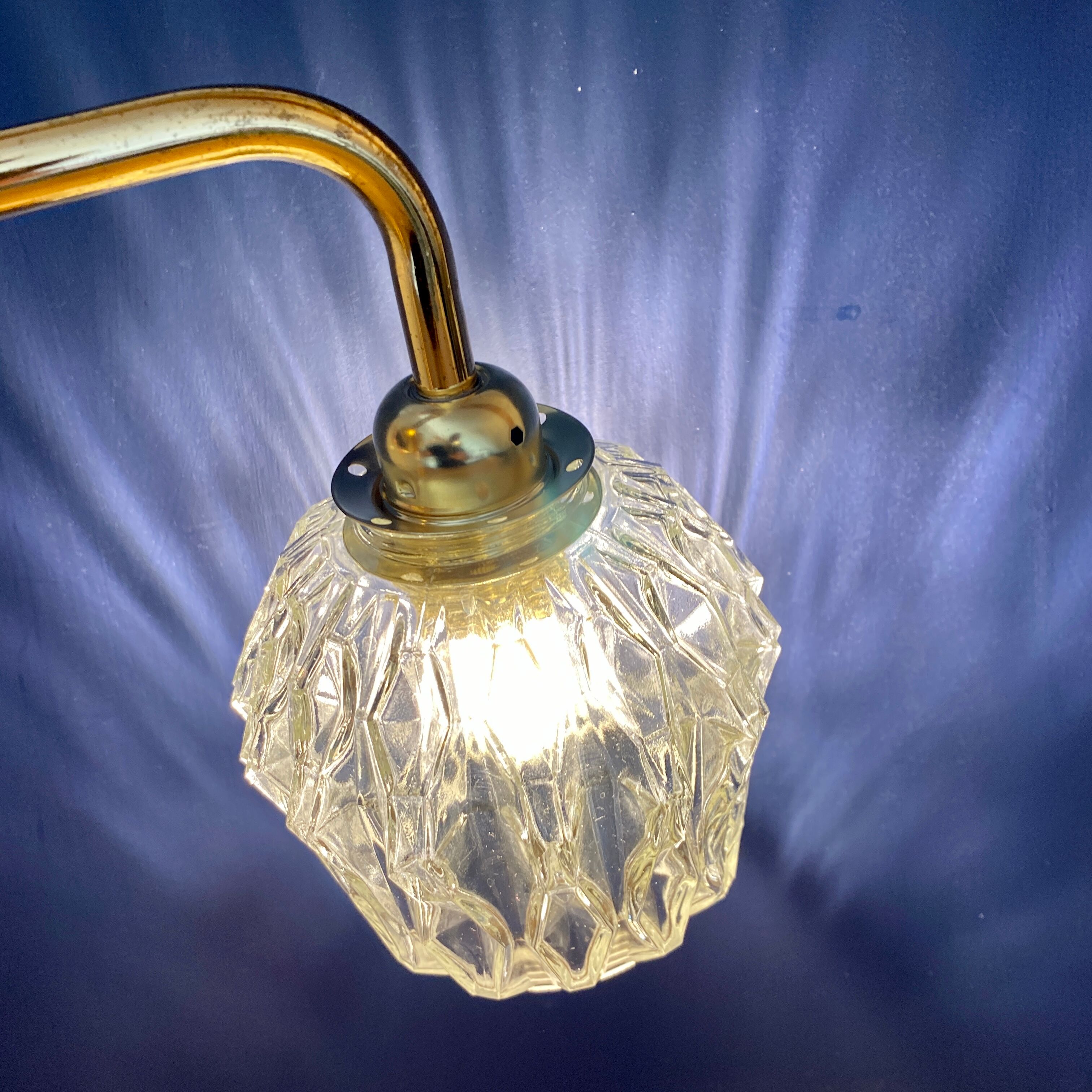 Vintage glass tulip wall lamp