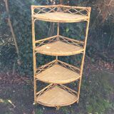 Rattan corner shelf
