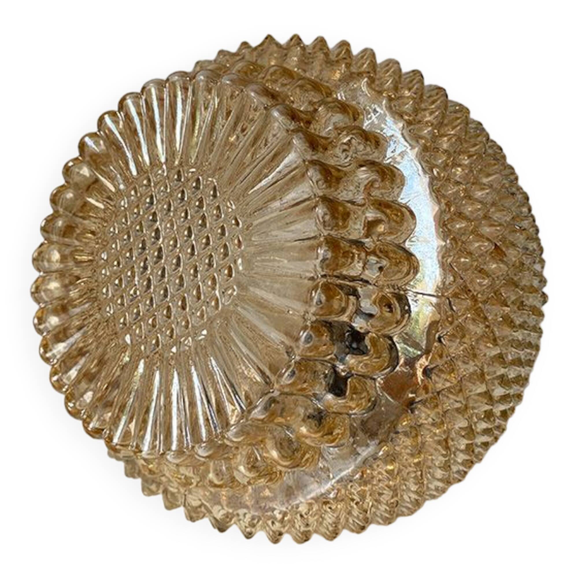 Amber diamond glass wall light