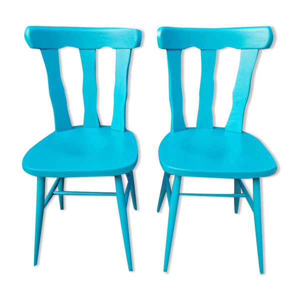 Paire de chaises bistrot modèle Louisiane en bois Baumann, années 70