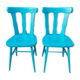 Pair of bistro chairs, Louisiana model, wooden, Baumann, 70s