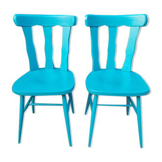 Paire de chaises bistrot modèle Louisiane en bois Baumann, années 70