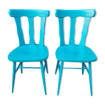 Paire de chaises bistrot modèle Louisiane en bois Baumann, années 70