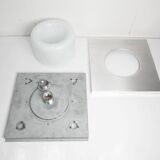 Ceiling light Doria Leuchten 1960, Germany, Alu Opaline + bulb