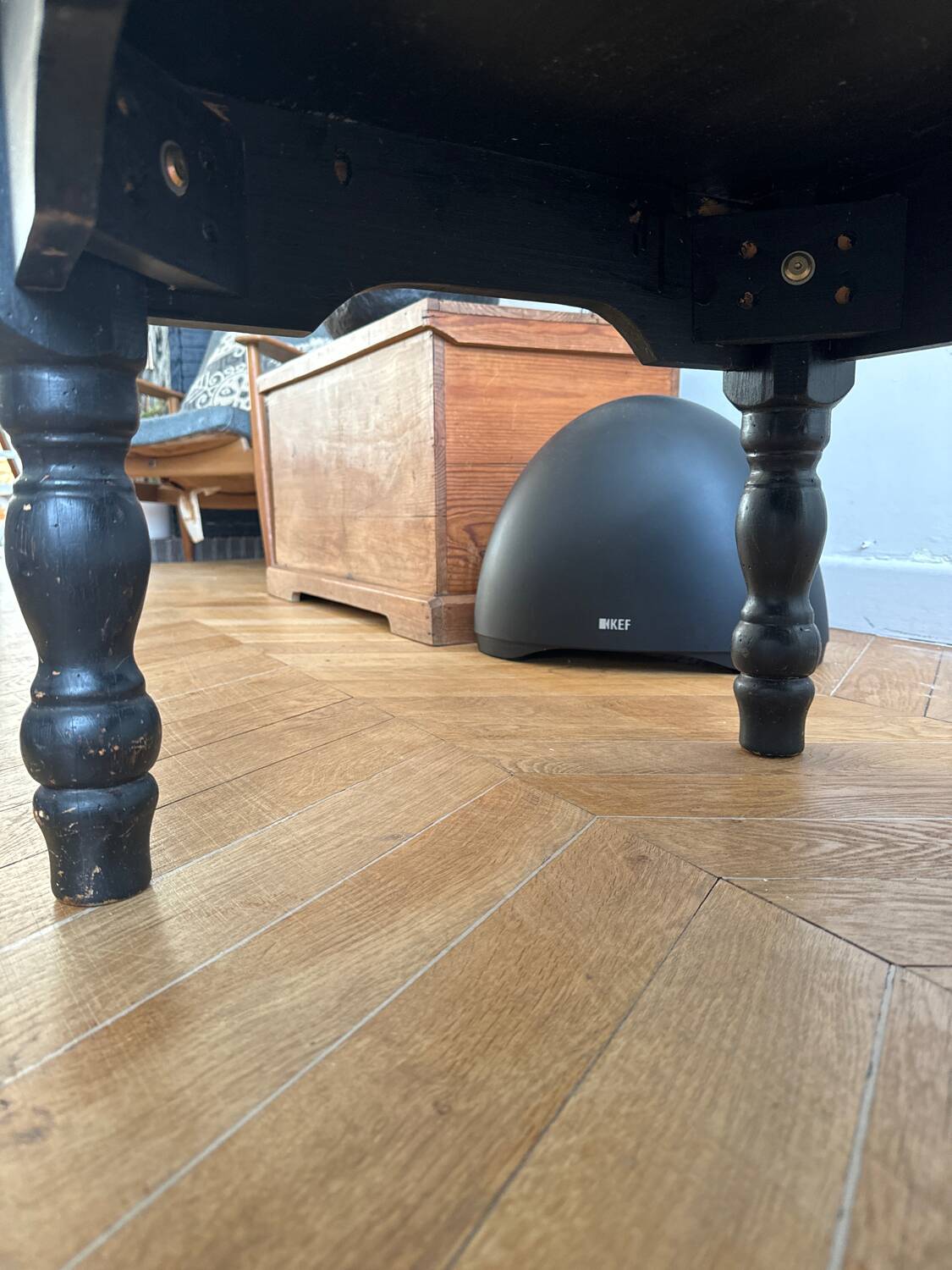 Patinated coffee table