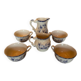 6-piece tea set Sarreguemines Lancaster