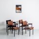 Lot de 4 fauteuils vintage avec une structure en métal