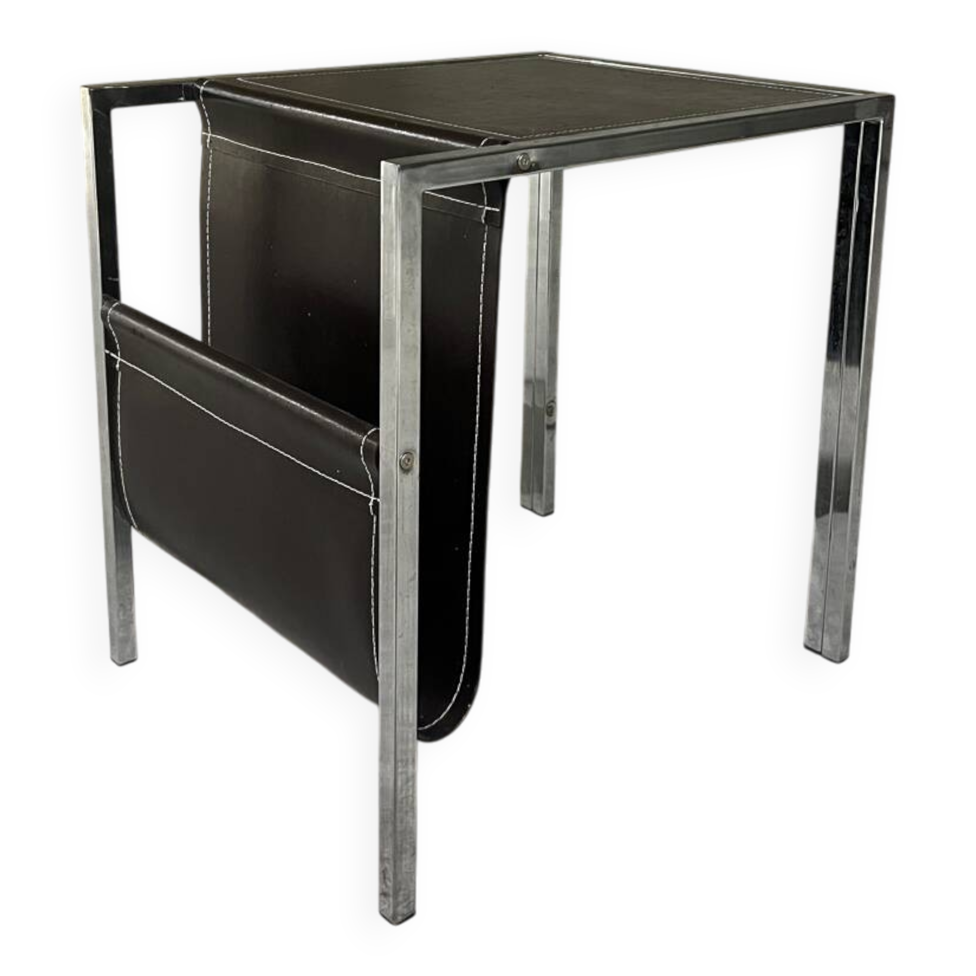 Mid Century Vintage Magazine Holder Side Table