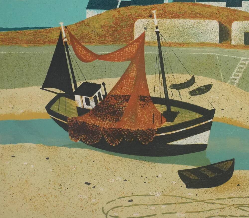 Yves Ganne: The Lighthouse Boat, original signed lithograph