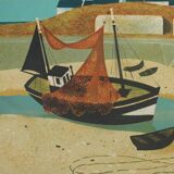 Yves Ganne: The Lighthouse Boat, original signed lithograph