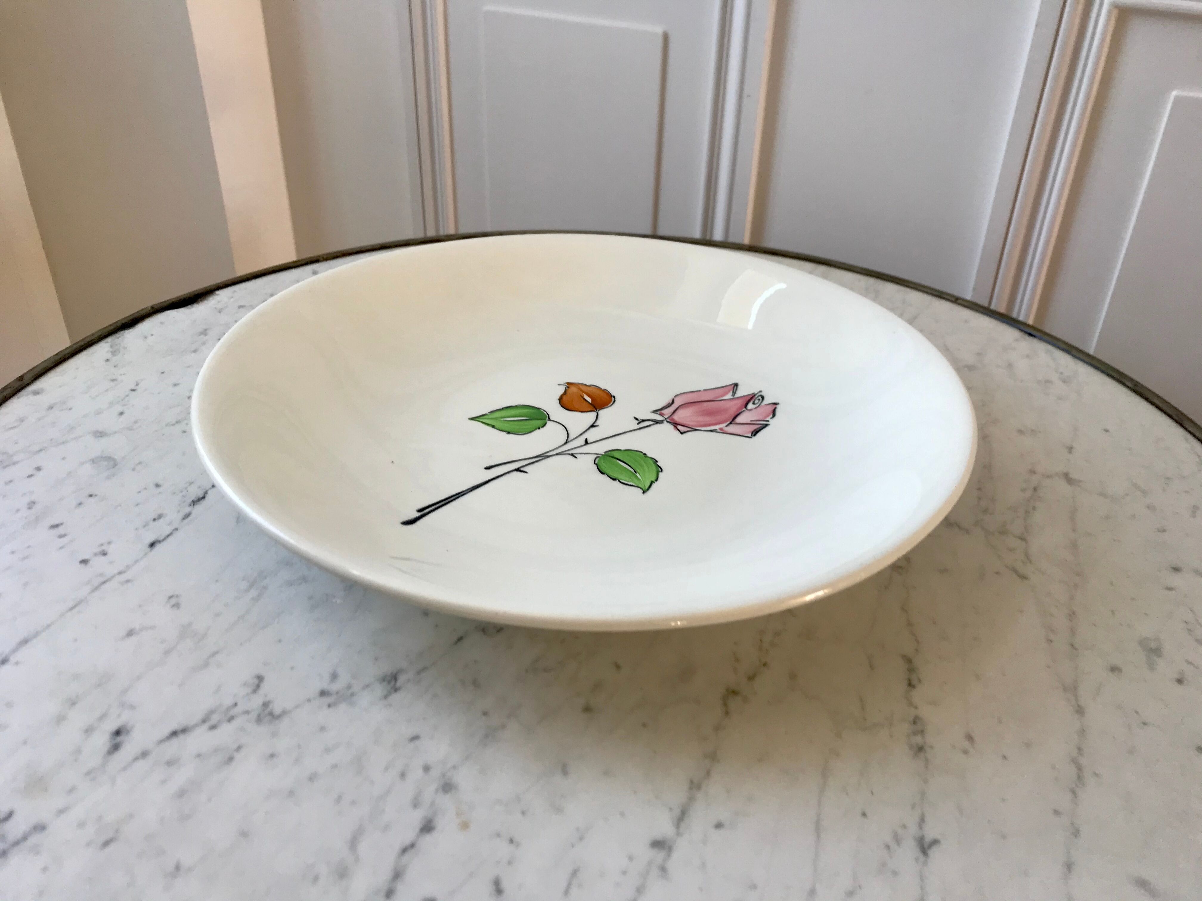 Dessert service flowers Made in France 50s