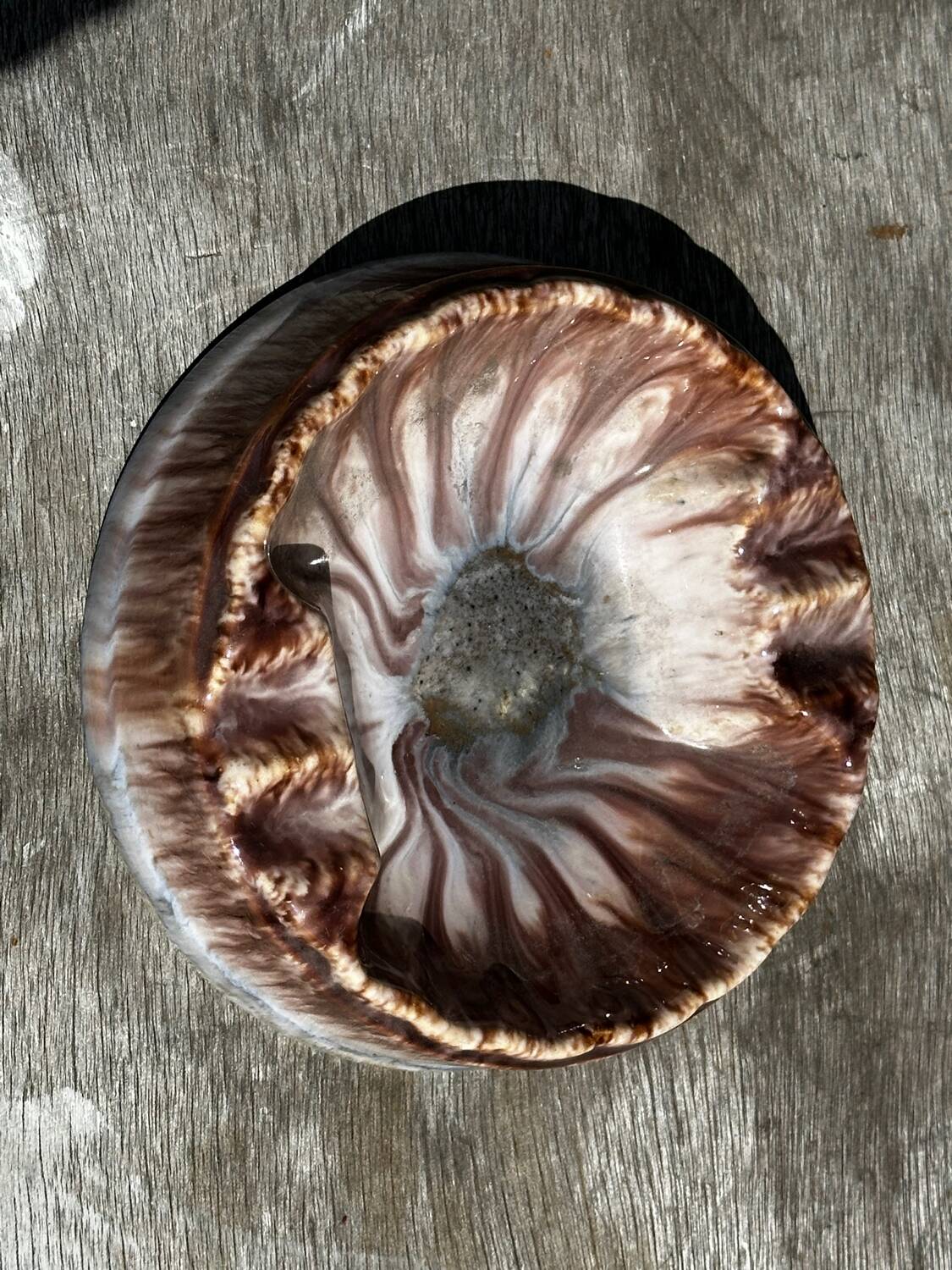 Empty Ashtray Pocket in Ceramic Marble Effect D 14 cm