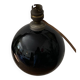 Lampe sphérique, verre opalin noir, Art Déco