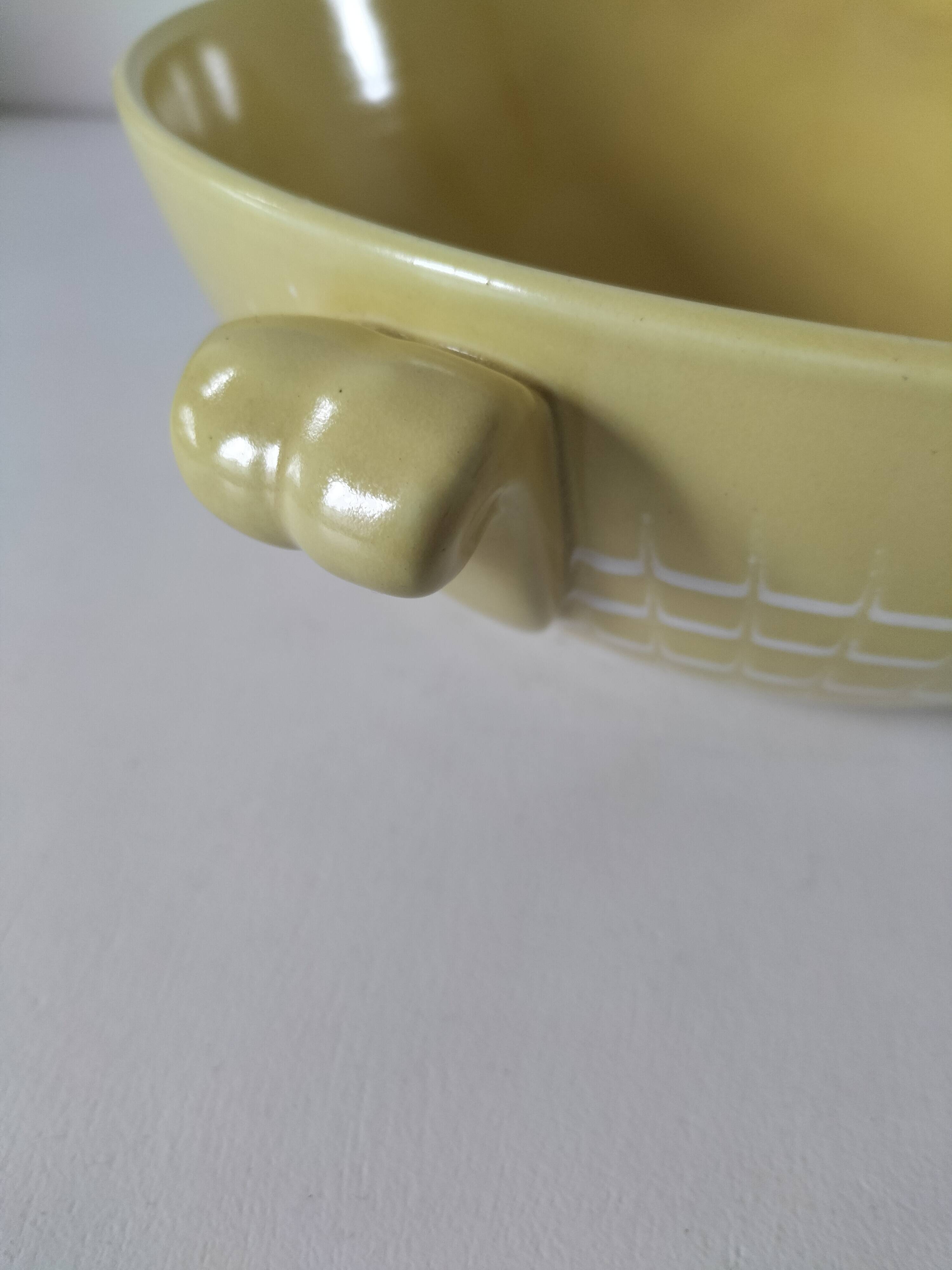 Vintage Longchamp salad bowl – lemon kaleidoscope pattern