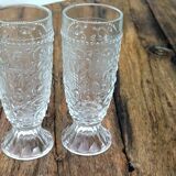 Verre a pied gravé véritable Bohème Tchécoslovaque