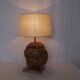 Sculptural lamp wood - marble - 60s