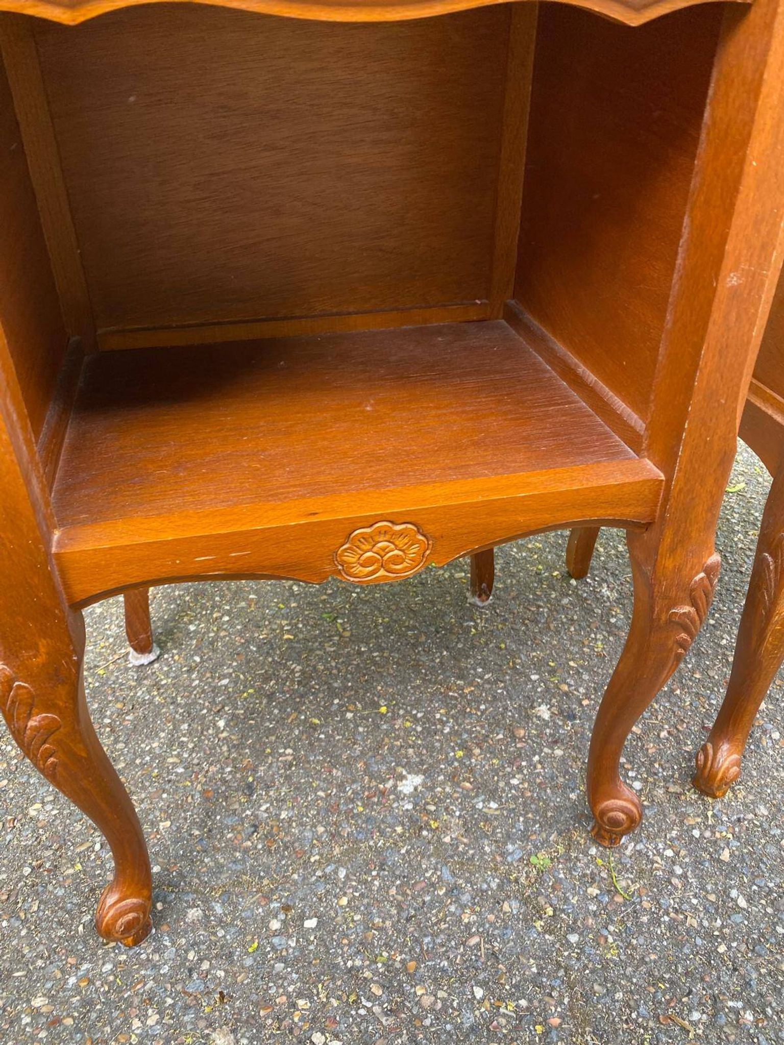 2 Louis XV bedside tables in cherry wood from 1950.