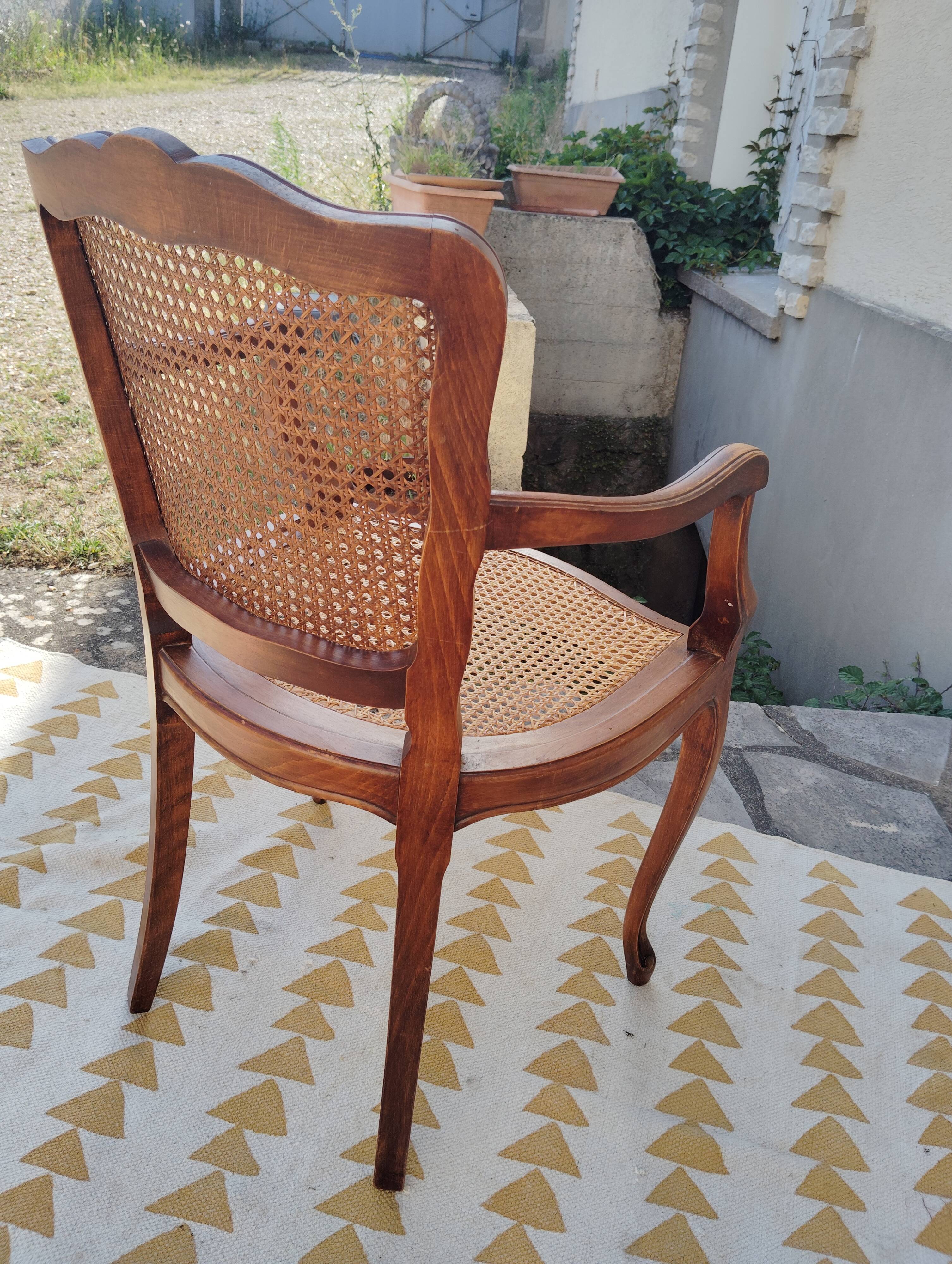 Louis XV caned armchair