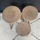 Set of 3 wooden tripod stools
