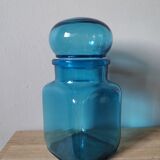 Vintage dash blue glass jar