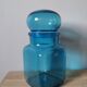 Bocal en verre vintage bleu dash