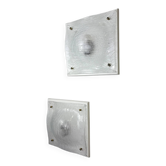 Pair of Murano frosted textured glass wall lights, Italy, 1960s